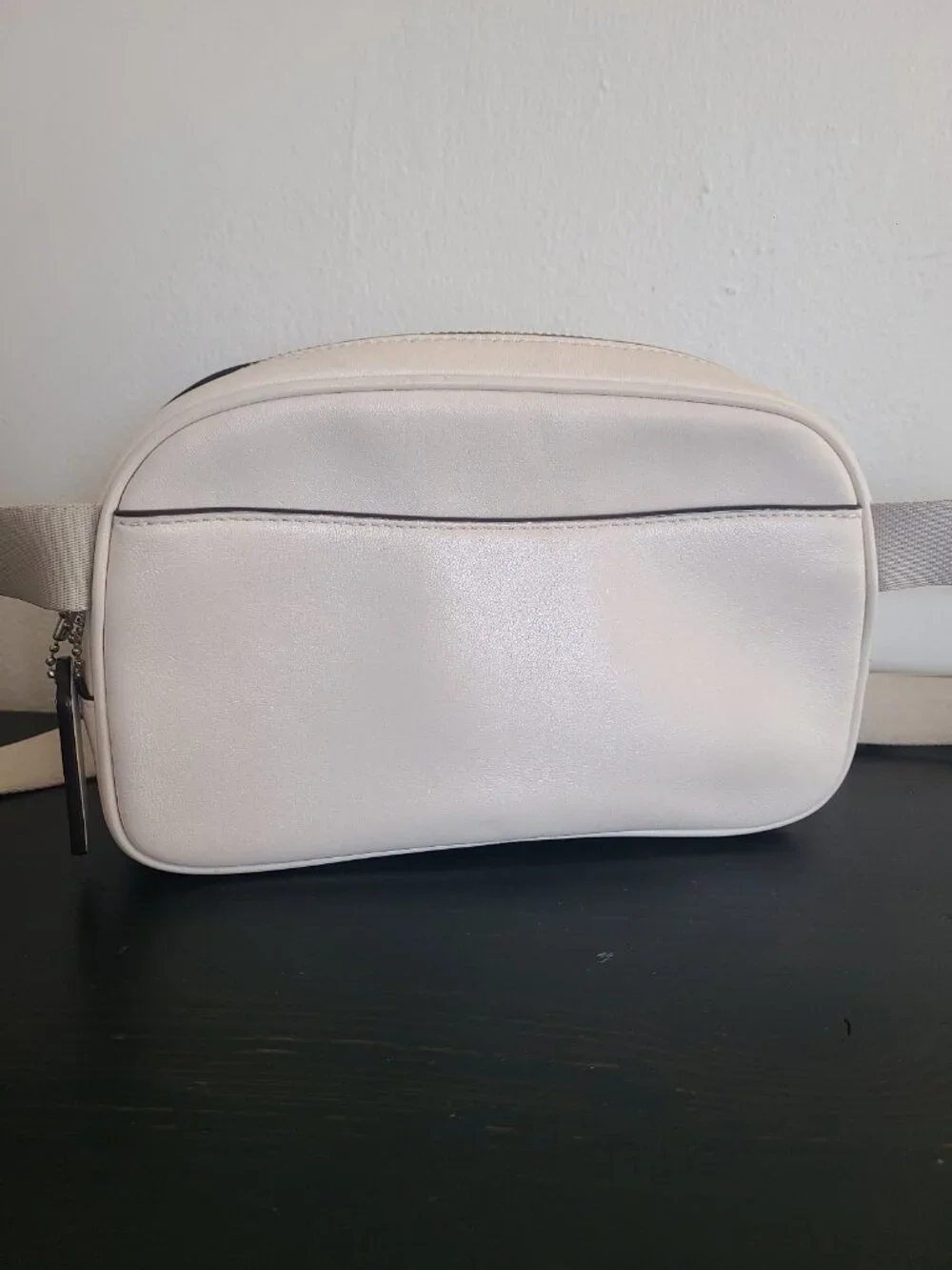 Coach Pace Belt Bag Fanny Pack Leather Crossbody Sling Bag Chalk White CR136